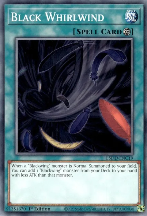 Black Whirlwind L5DD-ENC19 Yu-Gi-Oh card from Legendary 5D's Decks