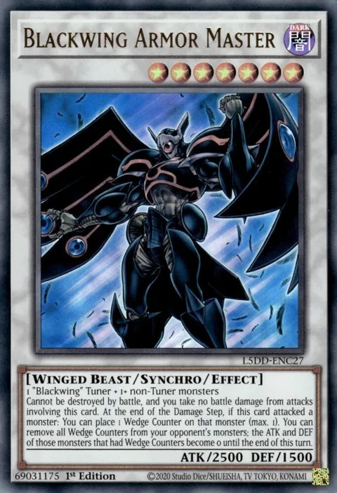 Blackwing Armor Master L5DD-ENC27 Yu-Gi-Oh card from Legendary 5D's Decks