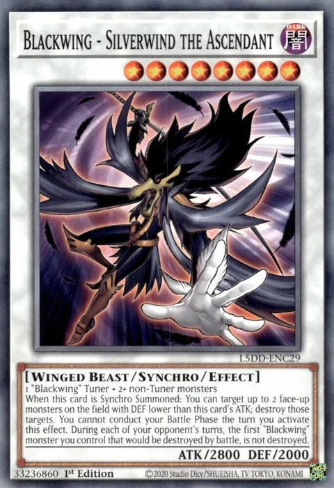 Blackwing - Silverwind the Ascendant L5DD-ENC29 Yu-Gi-Oh card from Legendary 5D's Decks
