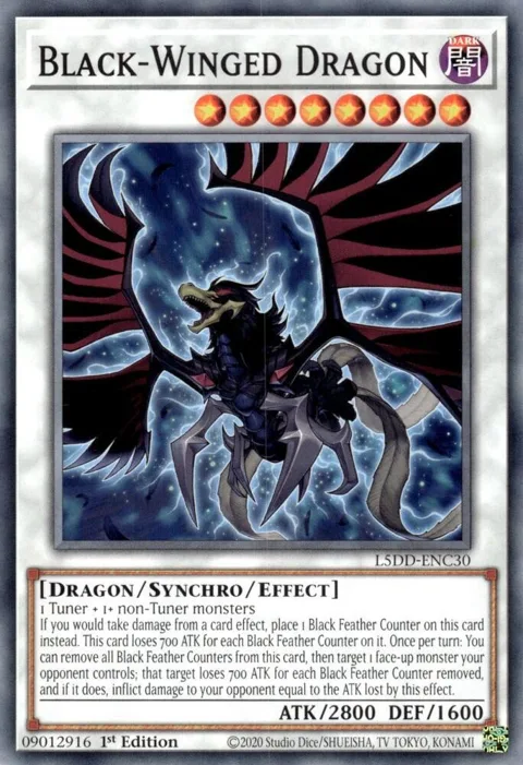 Black-Winged Dragon L5DD-ENC30 Yu-Gi-Oh card from Legendary 5D's Decks