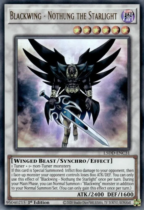 Blackwing - Nothung the Starlight L5DD-ENC31 Yu-Gi-Oh card from Legendary 5D's Decks