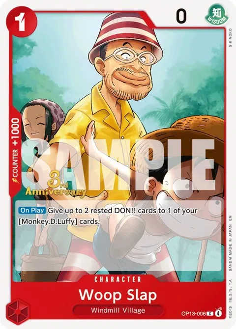 Woop Slap OP13-006 Tournament One Piece card from Carrying On His Will: 3rd Anniversary Tournament Cards