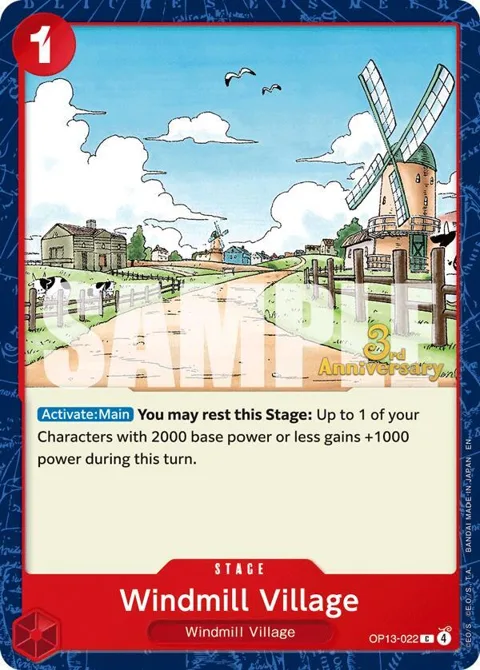Windmill Village OP13-022 Tournament One Piece card from Carrying On His Will: 3rd Anniversary Tournament Cards