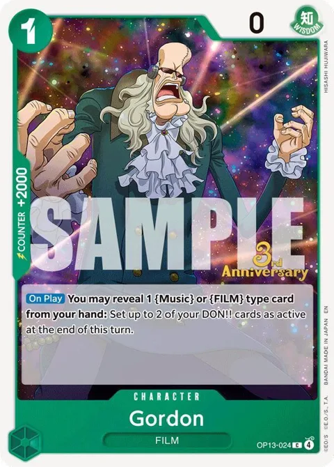 Gordon OP13-024 Tournament One Piece card from Carrying On His Will: 3rd Anniversary Tournament Cards
