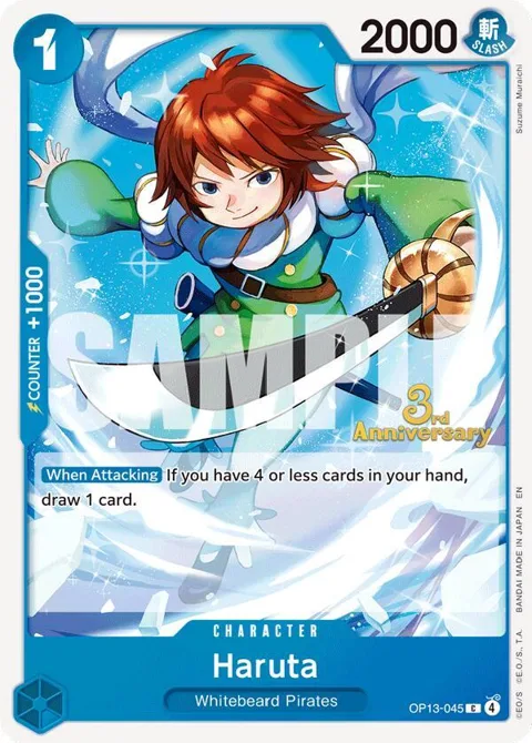 Haruta OP13-045 Tournament One Piece card from Carrying On His Will: 3rd Anniversary Tournament Cards