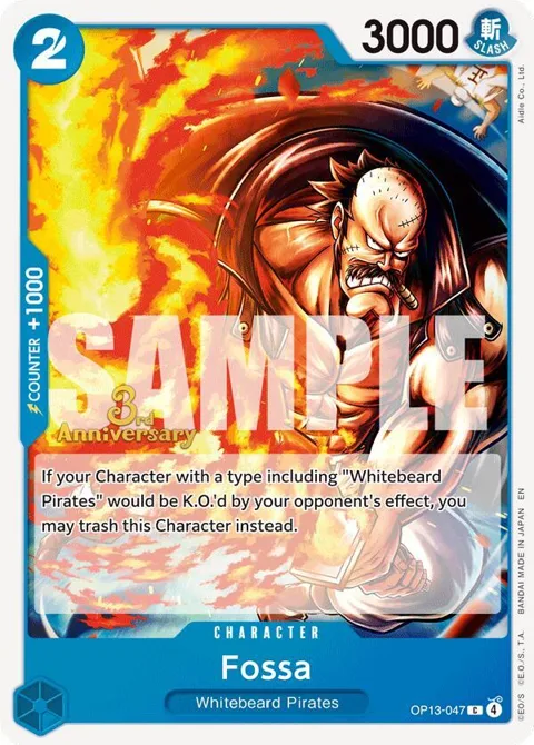 Fossa OP13-047 Tournament One Piece card from Carrying On His Will: 3rd Anniversary Tournament Cards