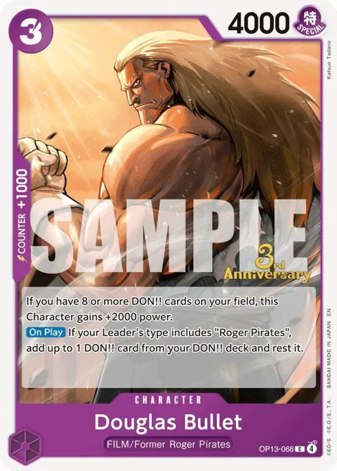 Douglas Bullet OP13-068 Tournament One Piece card from Carrying On His Will: 3rd Anniversary Tournament Cards