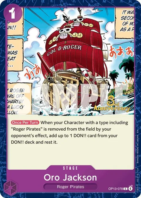 Oro Jackson OP13-078 Tournament One Piece card from Carrying On His Will: 3rd Anniversary Tournament Cards