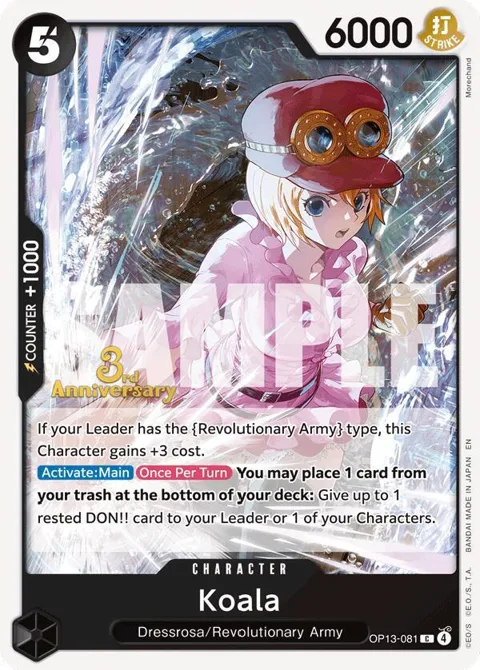 Koala OP13-081 Tournament One Piece card from Carrying On His Will: 3rd Anniversary Tournament Cards