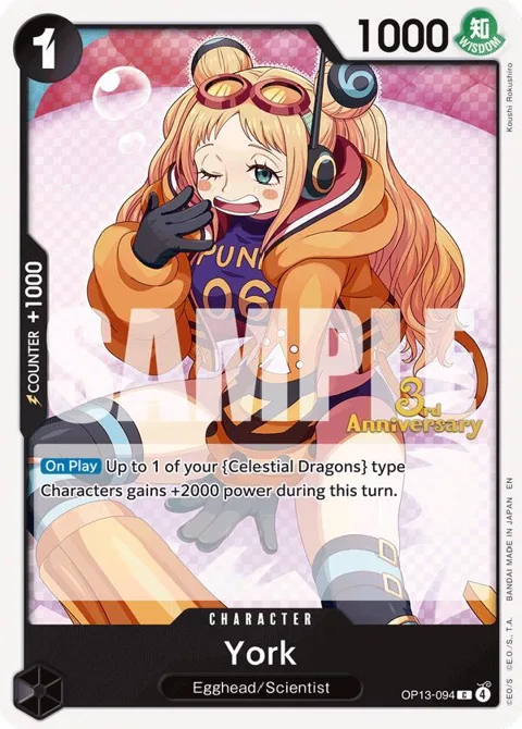 York OP13-094 Tournament One Piece card from Carrying On His Will: 3rd Anniversary Tournament Cards