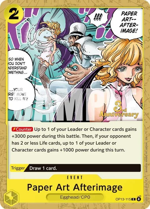 Paper Art Afterimage OP13-115 Tournament One Piece card from Carrying On His Will: 3rd Anniversary Tournament Cards