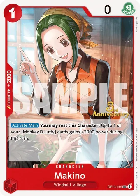 Makino OP13-015 Tournament One Piece card from Carrying On His Will: 3rd Anniversary Tournament Cards