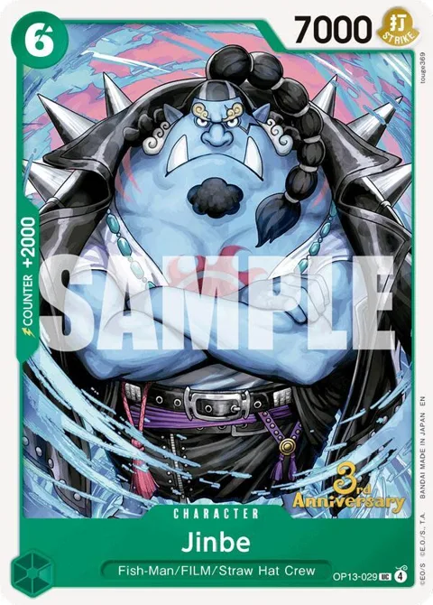 Jinbe OP13-029 Tournament One Piece card from Carrying On His Will: 3rd Anniversary Tournament Cards