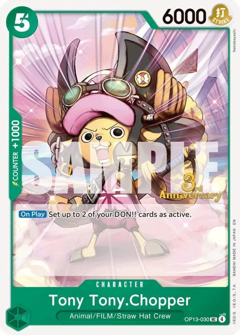 Tony Tony.Chopper OP13-030 Tournament One Piece card from Carrying On His Will: 3rd Anniversary Tournament Cards