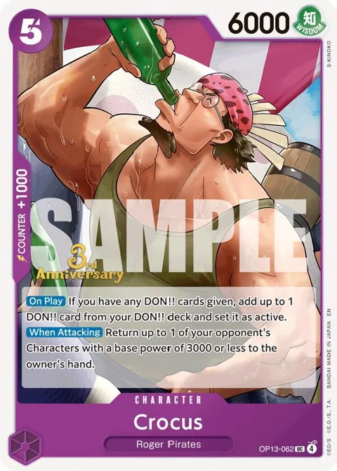Crocus OP13-062 Tournament One Piece card from Carrying On His Will: 3rd Anniversary Tournament Cards