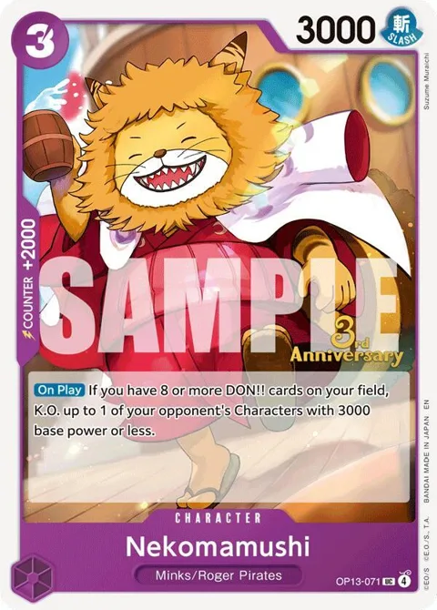 Nekomamushi OP13-071 Tournament One Piece card from Carrying On His Will: 3rd Anniversary Tournament Cards