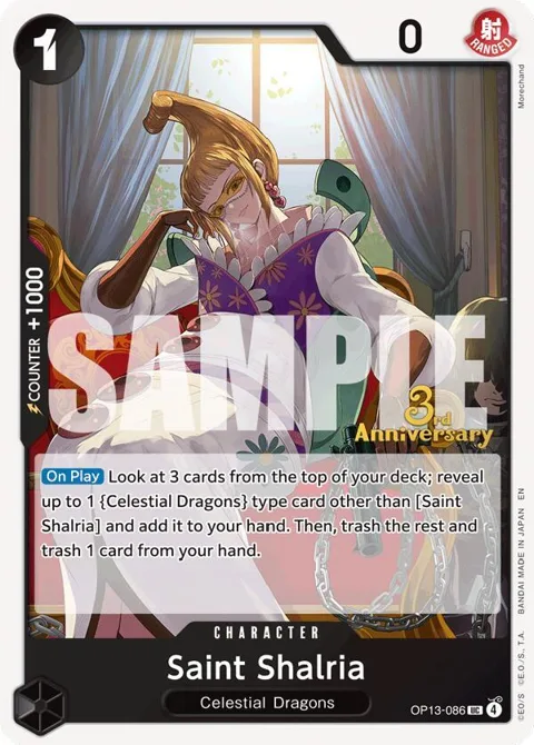 Saint Shalria OP13-086 Tournament One Piece card from Carrying On His Will: 3rd Anniversary Tournament Cards