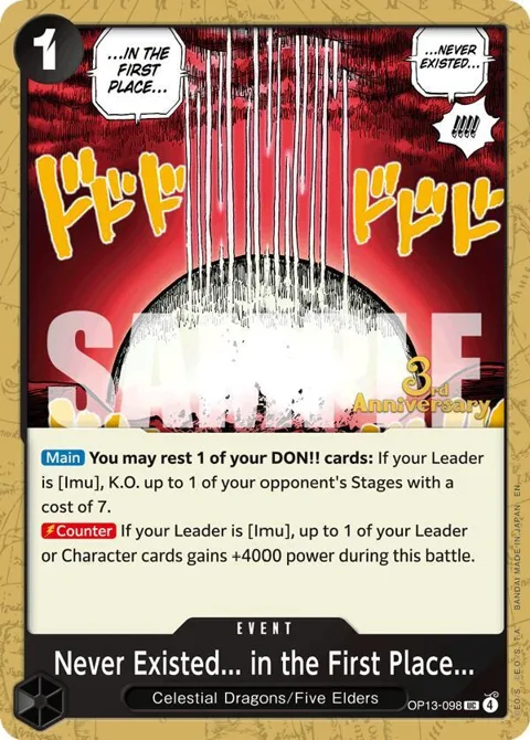 Never Existed... in the First Place... OP13-098 Tournament One Piece card from Carrying On His Will: 3rd Anniversary Tournament Cards