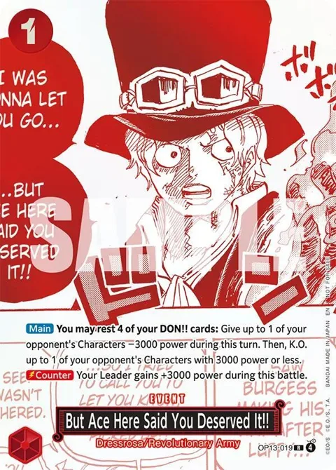 But Ace Here Said You Deserved It!! 3rd Anniversary Treasure Campaign Pack OP13-019 One Piece card from One Piece Promotion Cards