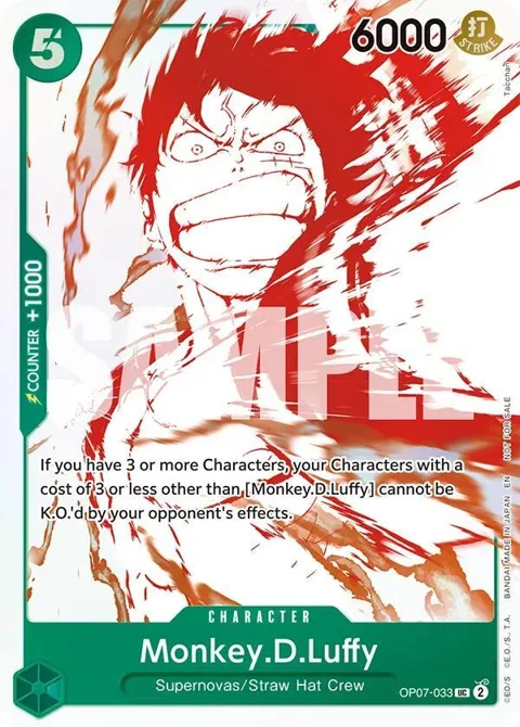 Monkey.D.Luffy 3rd Anniversary Treasure Campaign Pack OP07-033 One Piece card from One Piece Promotion Cards