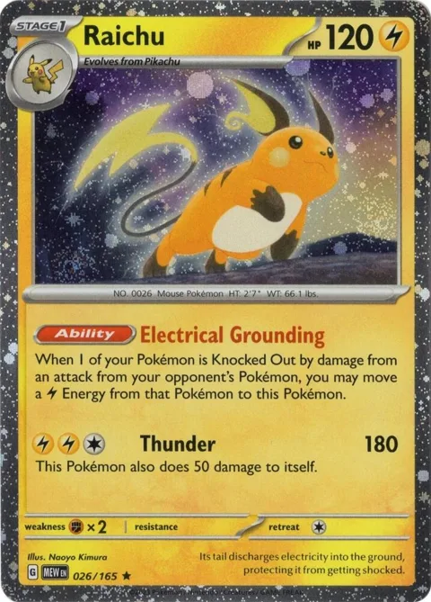 Raichu 026/165 Cosmos Holo #026/165 Holofoil Pokémon card from Miscellaneous Cards & Products