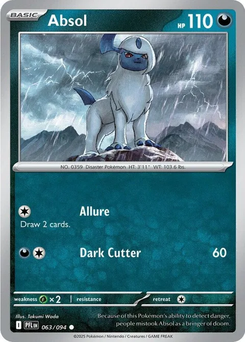 Absol #063/094 Reverse Holofoil Pokémon card from Phantasmal Flames