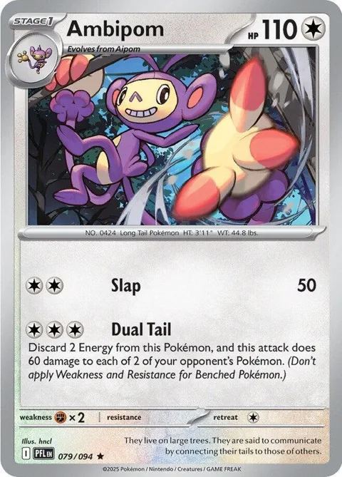 Ambipom #079/094 Holofoil Pokémon card from Phantasmal Flames