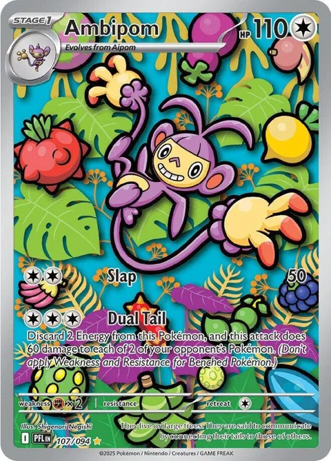 Ambipom #107/094 Holofoil Pokémon card from Phantasmal Flames