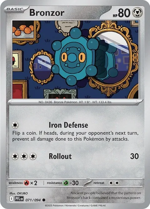 Bronzor #071/094 Pokémon card from Phantasmal Flames