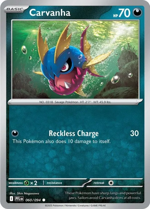 Carvanha #060/094 Pokémon card from Phantasmal Flames