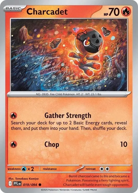 Charcadet #019/094 Reverse Holofoil Pokémon card from Phantasmal Flames