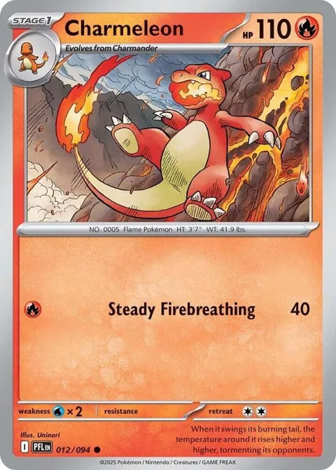 Charmeleon #012/094 Reverse Holofoil Pokémon card from Phantasmal Flames