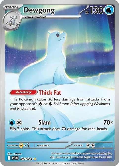 Dewgong #097/094 Holofoil Pokémon card from Phantasmal Flames