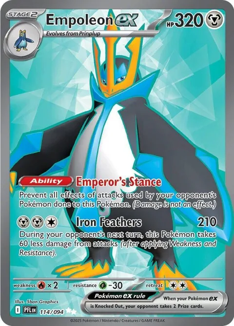 Empoleon ex #114/094 Holofoil Pokémon card from Phantasmal Flames