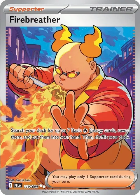 Firebreather #119/094 Holofoil Pokémon card from Phantasmal Flames