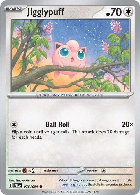 Jigglypuff #076/094 Pokémon card from Phantasmal Flames