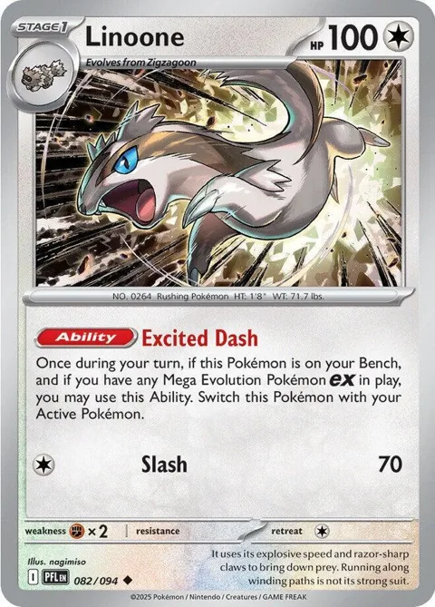Linoone #082/094 Pokémon card from Phantasmal Flames