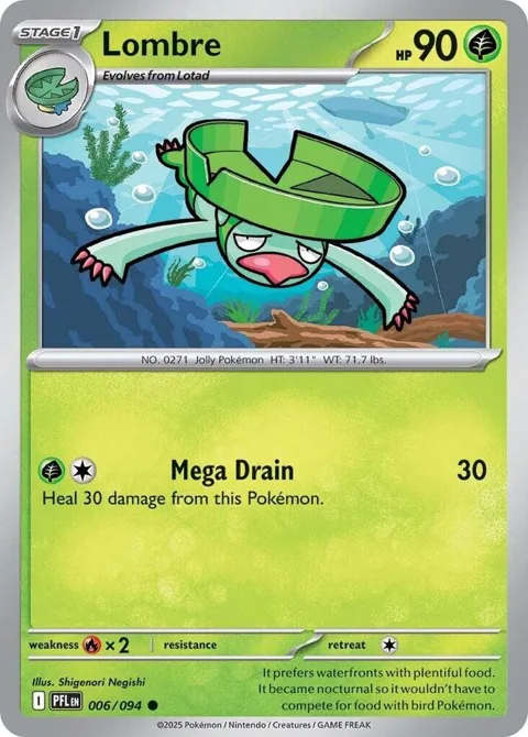Lombre #006/094 Pokémon card from Phantasmal Flames