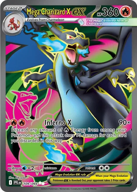 Mega Charizard X ex #109/094 Holofoil Pokémon card from Phantasmal Flames