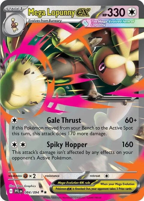 Mega Lopunny ex #084/094 Holofoil Pokémon card from Phantasmal Flames