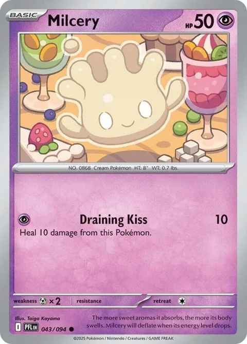 Milcery #043/094 Pokémon card from Phantasmal Flames