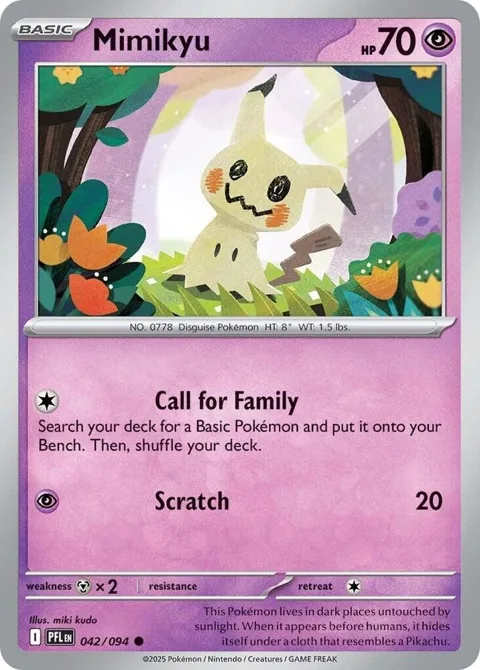 Mimikyu #042/094 Pokémon card from Phantasmal Flames
