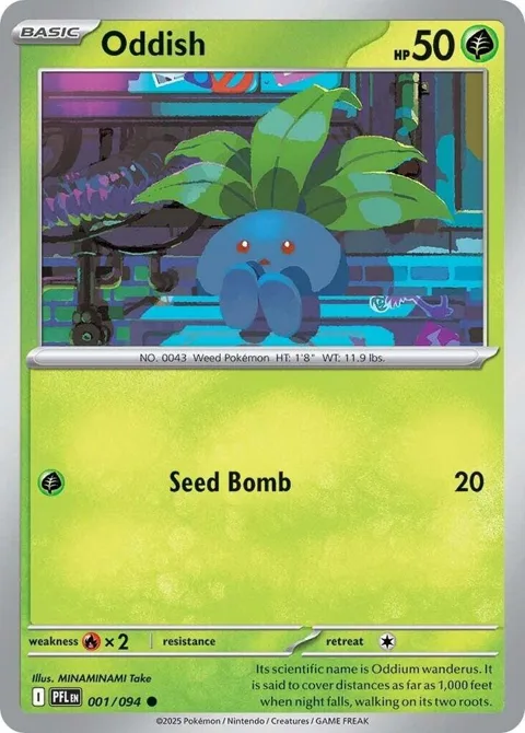 Oddish #001/094 Pokémon card from Phantasmal Flames