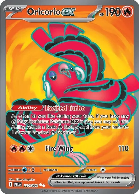 Oricorio ex #110/094 Holofoil Pokémon card from Phantasmal Flames