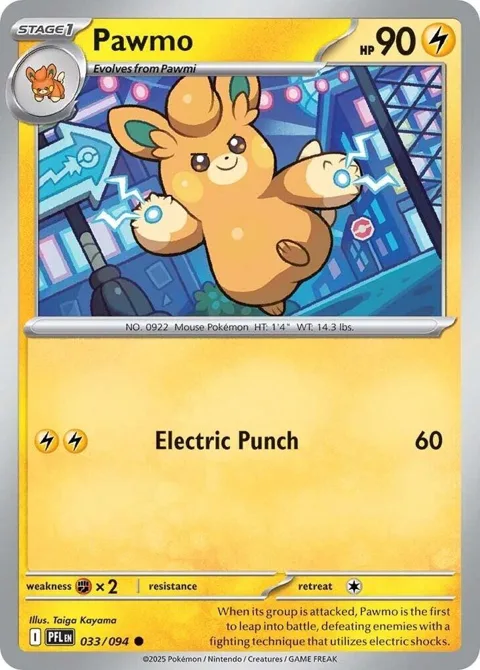 Pawmo #033/094 Pokémon card from Phantasmal Flames