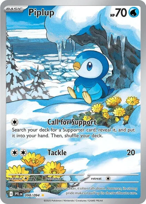 Piplup #098/094 Holofoil Pokémon card from Phantasmal Flames
