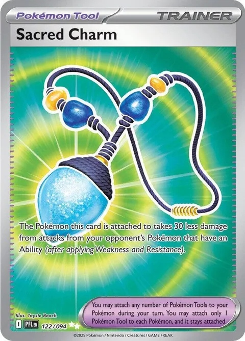 Sacred Charm #122/094 Holofoil Pokémon card from Phantasmal Flames