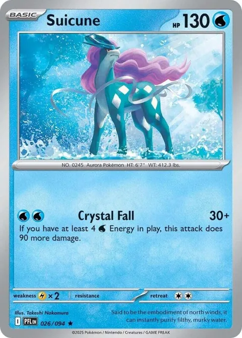 Suicune #026/094 Reverse Holofoil Pokémon card from Phantasmal Flames