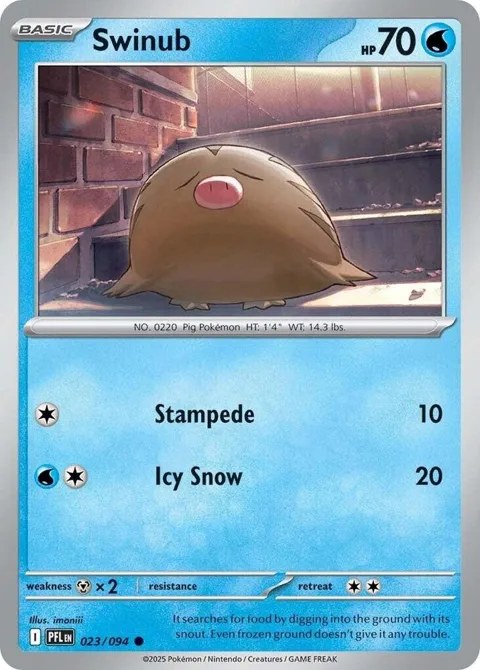 Swinub #023/094 Pokémon card from Phantasmal Flames