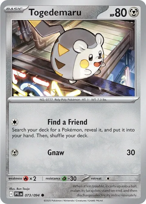 Togedemaru #073/094 Pokémon card from Phantasmal Flames